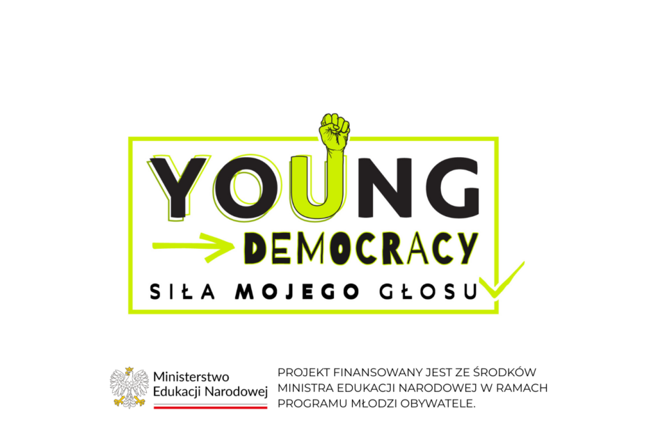 Logo projektu Young Democracy – Siła Mojego Głosu, finansowanego przez Ministerstwo Edukacji Narodowej w ramach programu Młodzi Obywatele.