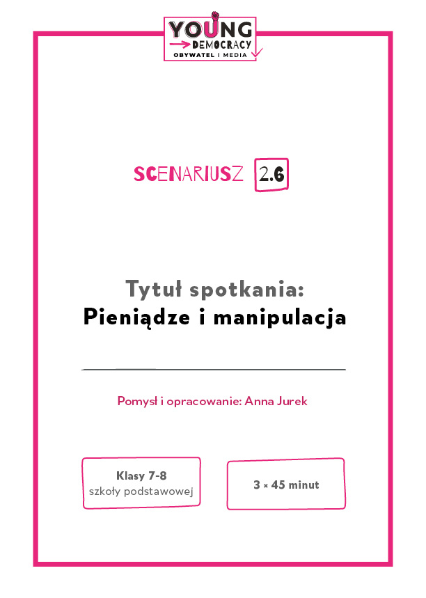 Okładka scenariusza: Pieniądze i manipulacja
